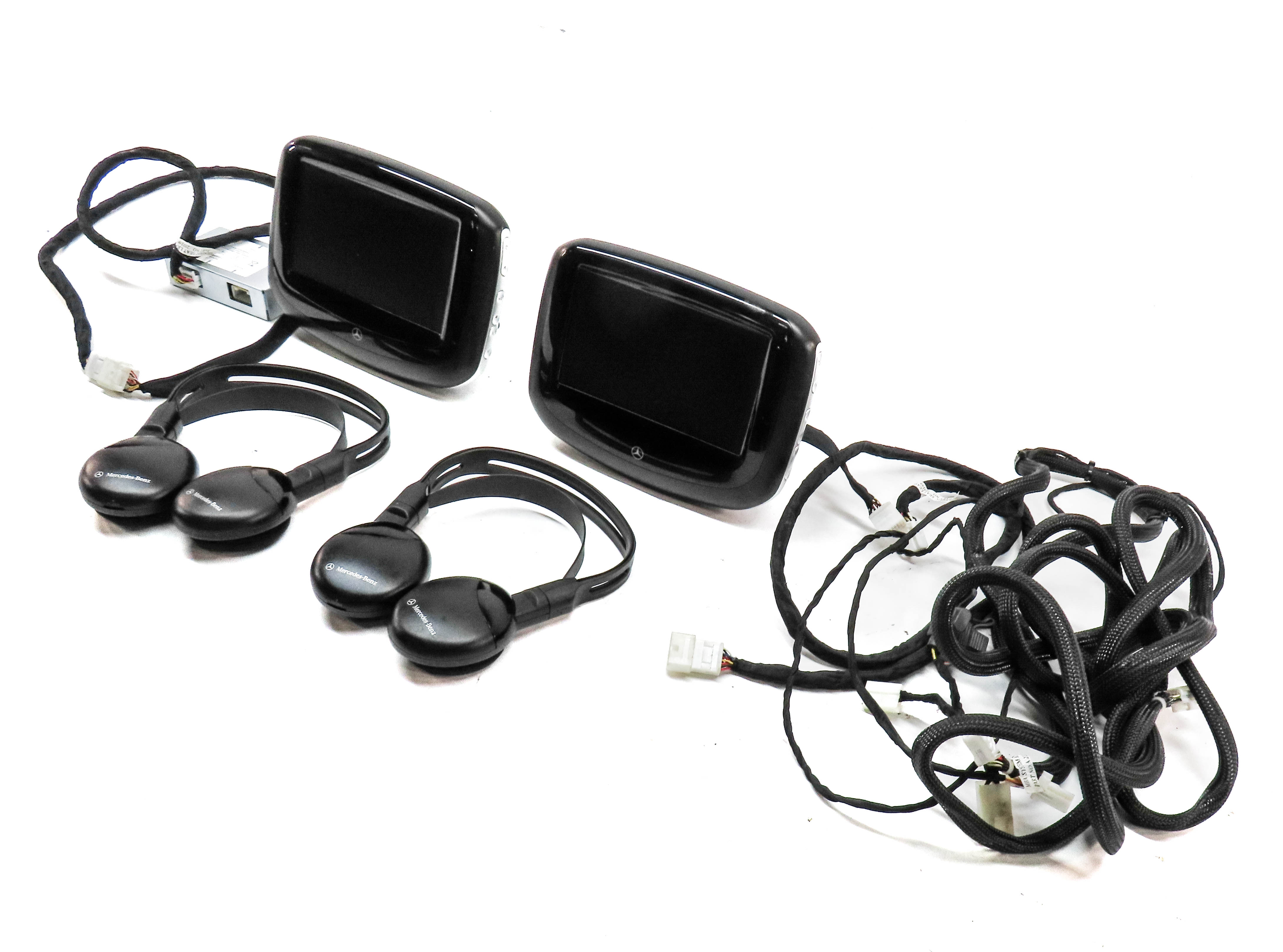 12 MERCEDES ML350 (W166) REAR ENTERTAINMENT DVD SCREEN & WIRELESS HEADPHONES SET — exact item pictured
